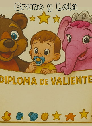Diploma con Bruno, Lola y un niño