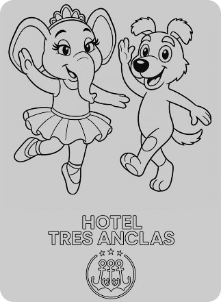 Dibujo de Bruno y Lola bailarines