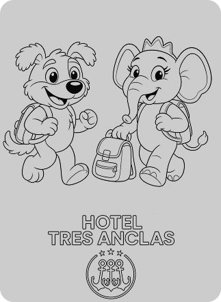 Dibujo de Bruno y Lola de excursion
