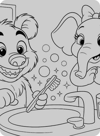 Dibujo Bruno y Lola aprenden a cepillarse los dientes 4