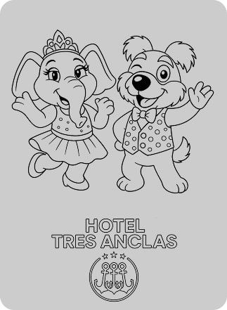 Dibujo de Bruna y Lola de fiesta