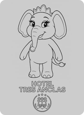 Dibujo de Lola en el Hotel Tres Anclas
